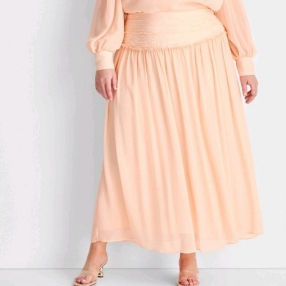 🆕 Future Collective Chic Peach Maxi Skirt